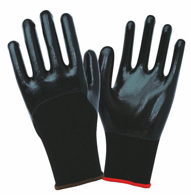 13G seamless smooth nitrile 3/4 dipped gloves
