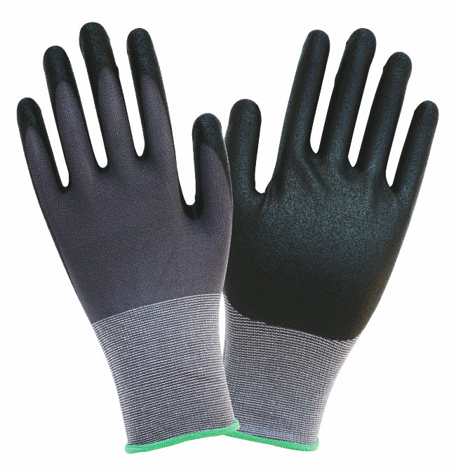 15-gauge seamless nylon-spandex glove / foam nitrile
