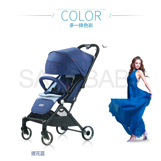 Sagebaby T601 blue portable travel baby carrier stroller w luggage rod