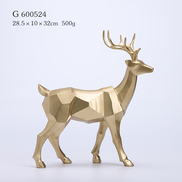 Resin Sculpture reindeer Figurine Geometric Decor for Home