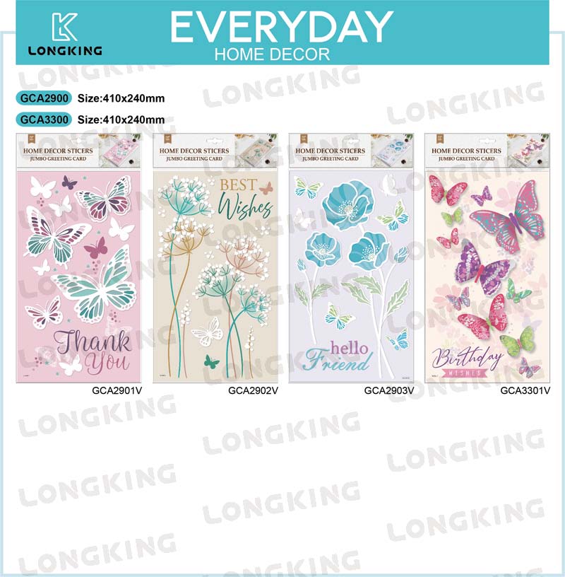 Home Decor Stickers w/ Jumbo Greeting Card