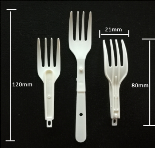 Plastic foldable fork