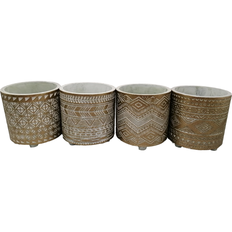 6" Cylinder Round Garden Concrete Flower Planter Pots With Drainage