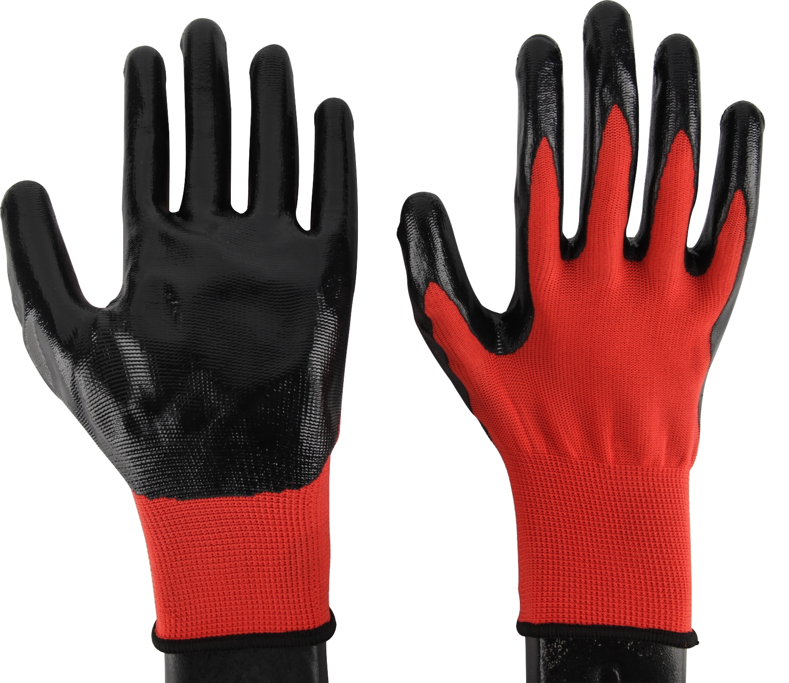13G polyester lining nitrile coated safety work gloves