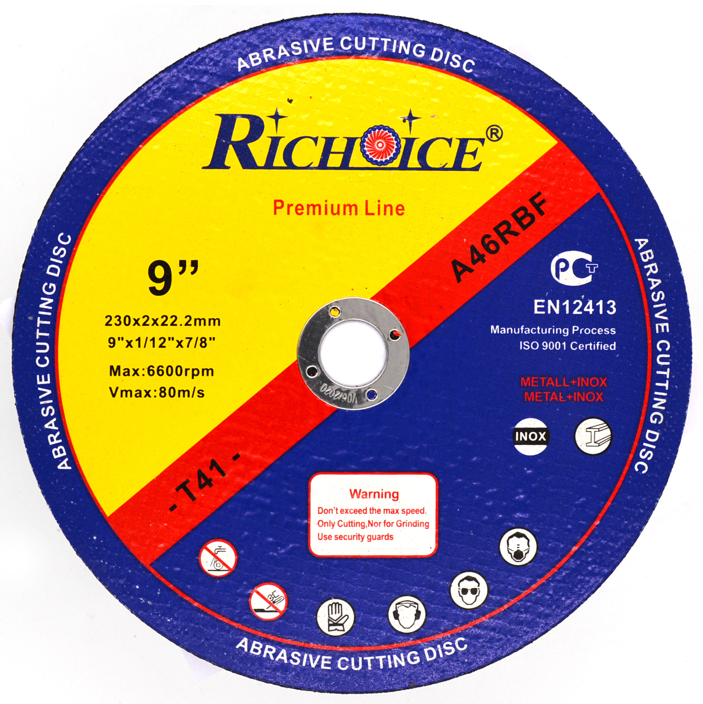 9inch 230mm Abrasive cutting disc for cutting metal