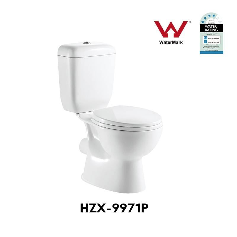 Washdown two pieces toilet,P-trap,Watermark,WELS(HZX-9971P)