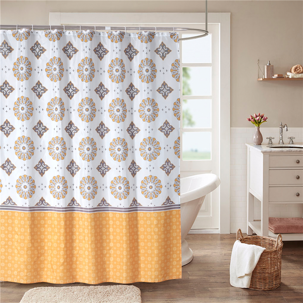 Customized waterproof printed bathroom shower curtain