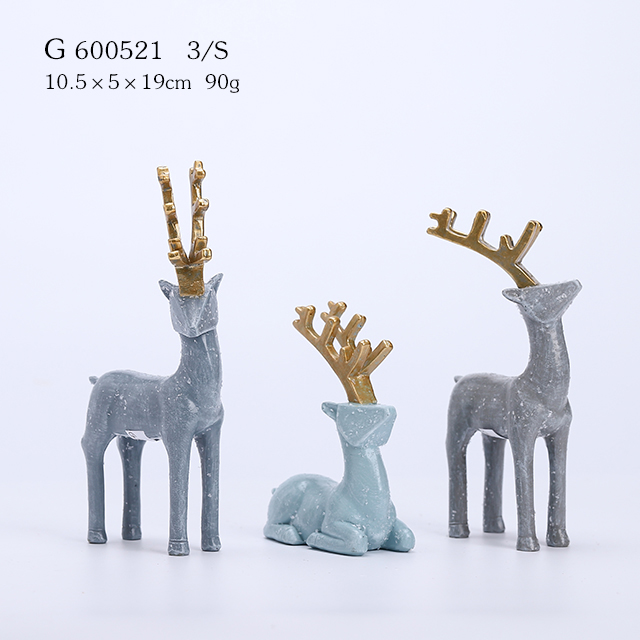 3/A Resin Sculpture reindeer Figurine Geometric Decor for Home