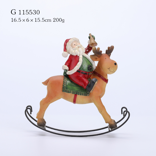 Polyresin Santa ride deer