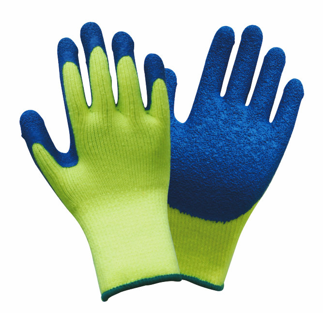 7G seamless thermal glvoes with crinkle latex