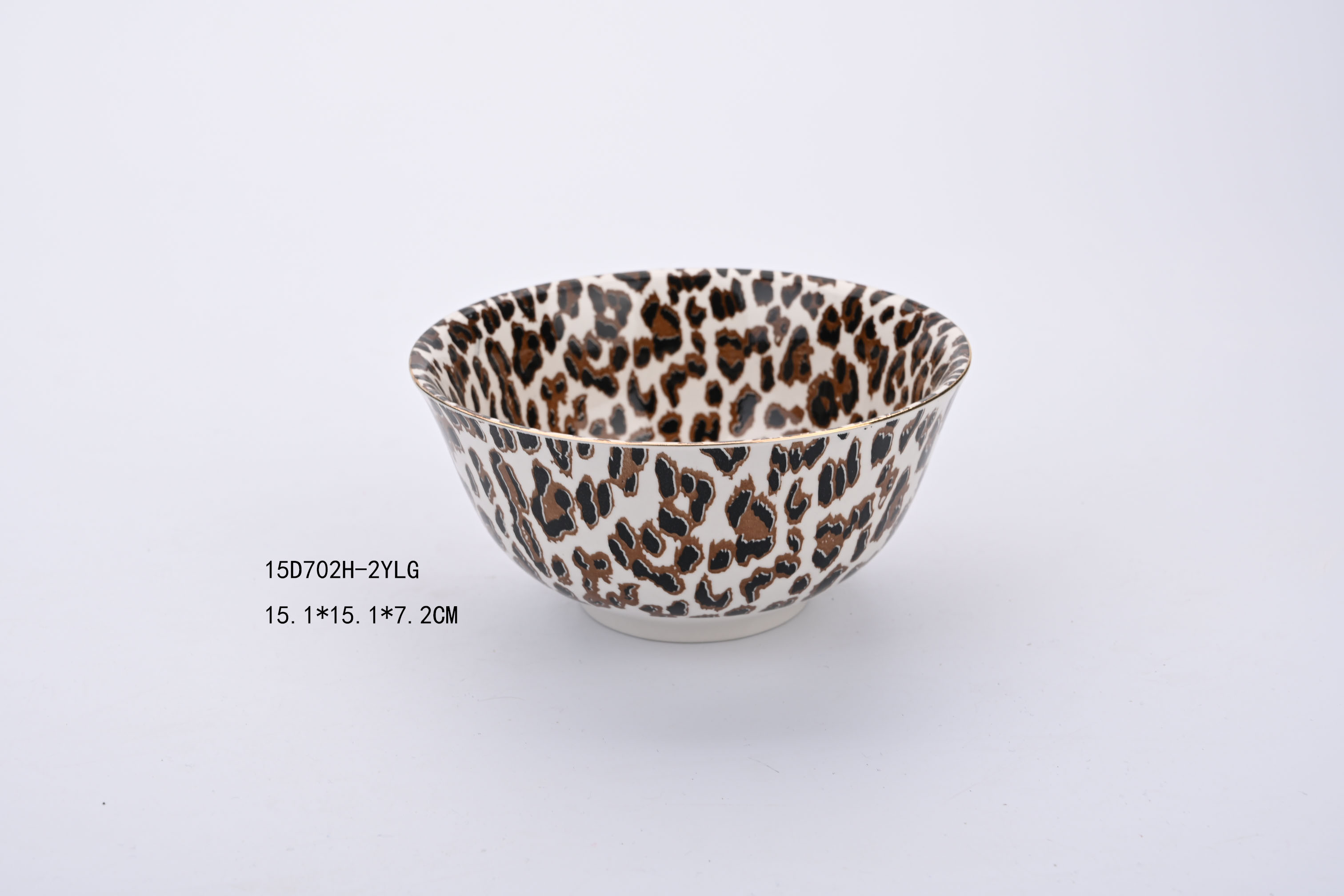 Leopard bowl with golden line