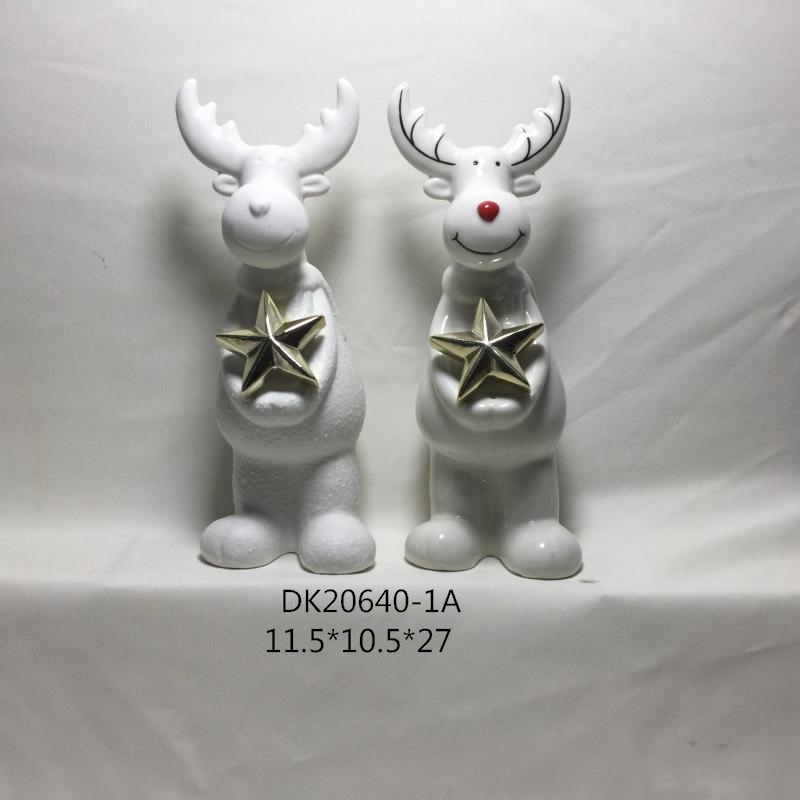 Christmas deer statue tabletop ornament for garden decor