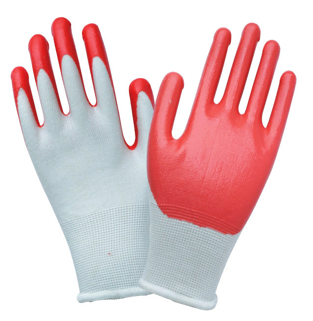 13G seamless smooth nitrile coated gloves