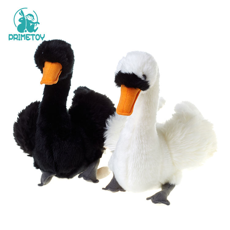 Lovely Plush Toy White/Black Pluche Swan Stuffed Swan Toy Soft Plush Swan