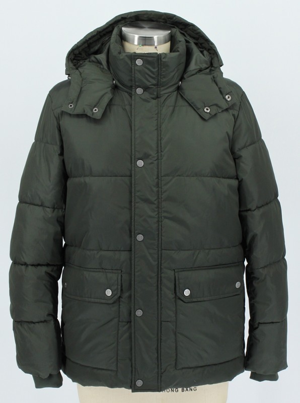 Men's fake down padding jacket,detachable hood