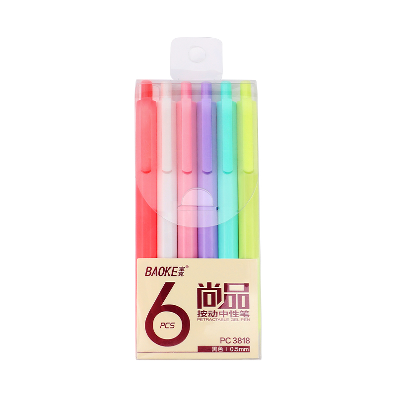 PC3818 retractable ballpoint pen Candy colors 0.5mm student office writing pen black ink