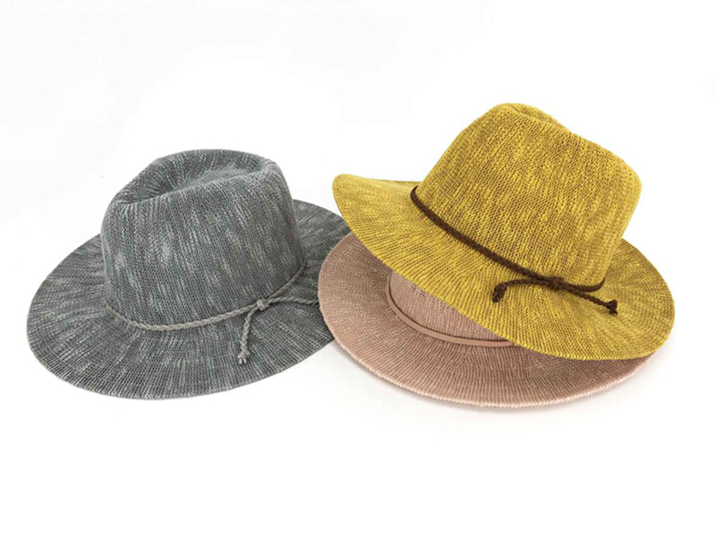 women knitting setting hat polyester with decoration solid setting hat