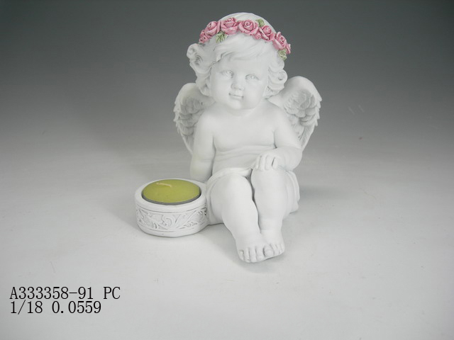6.5" angel candle holder PC