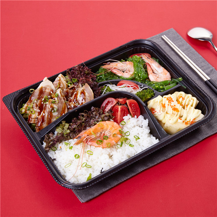 SM3-1102 5 Compartment Safe Food Container with Lid/Divided Plate/Bento Box/Lunch Tray