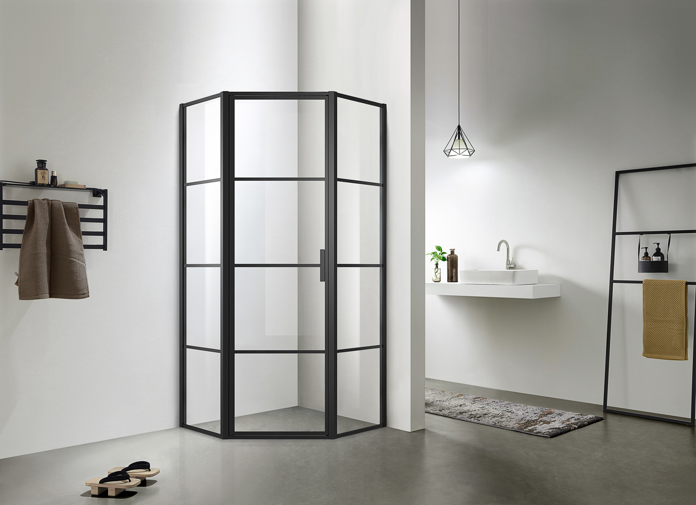 Grid Diamond pivot door