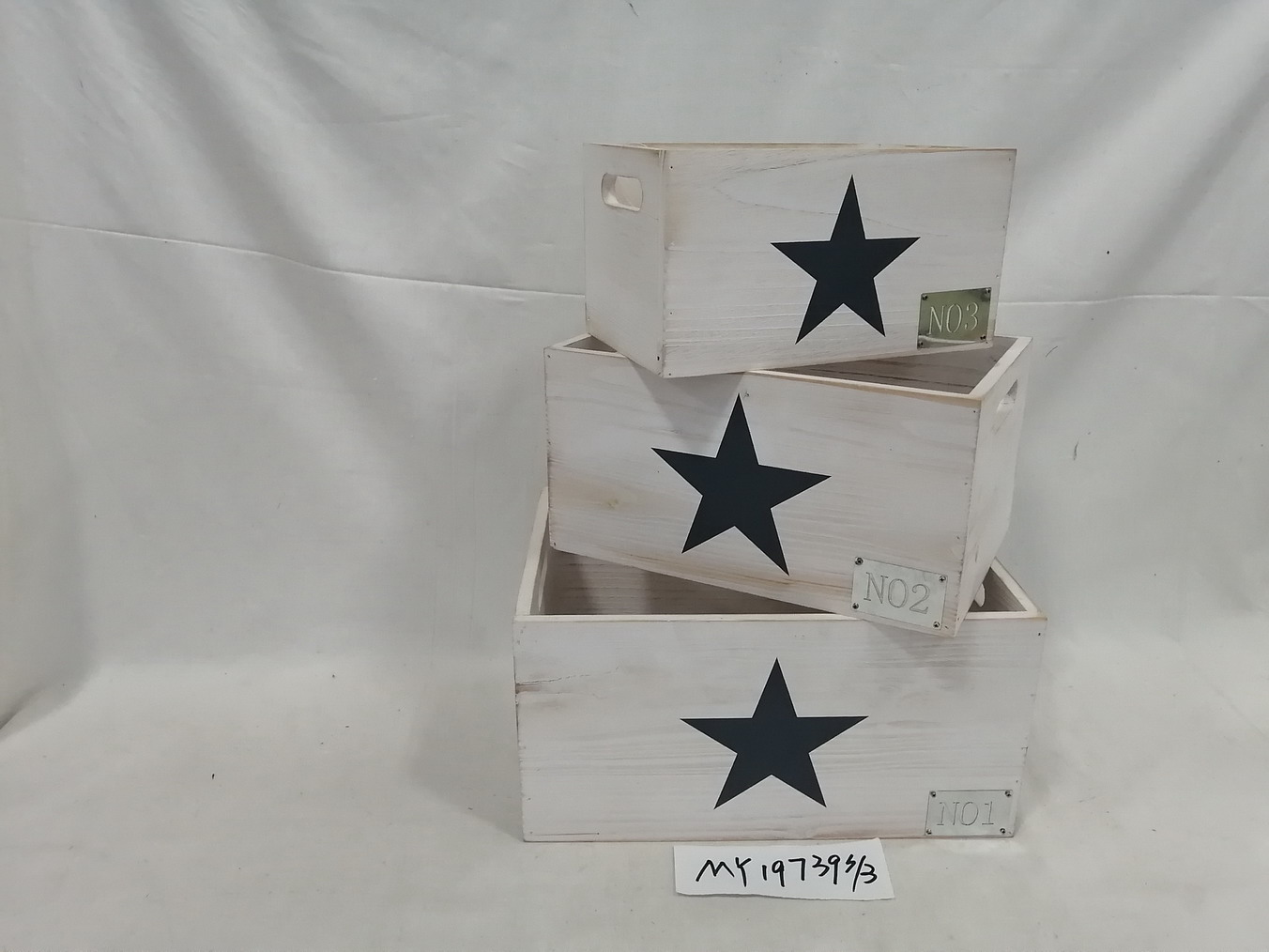 Wood basket S/3