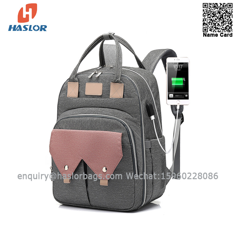 01 Diaper Bag Backpack Multi-Function Baby Travel Bag with Changing Pad