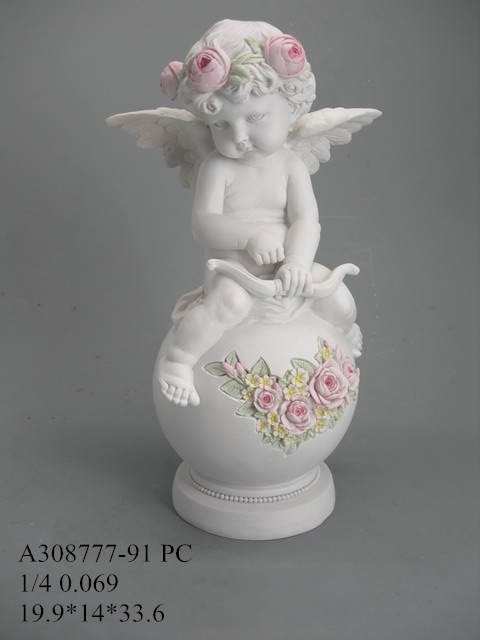 13" angel on ball decor PC