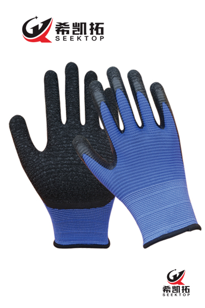 13g U3-Zebra Polyester Shell Latex Coated,crinkle Finish