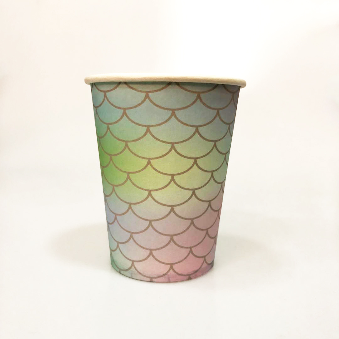 Mermaid Party Supplies paper cup 9OZ Gradient
