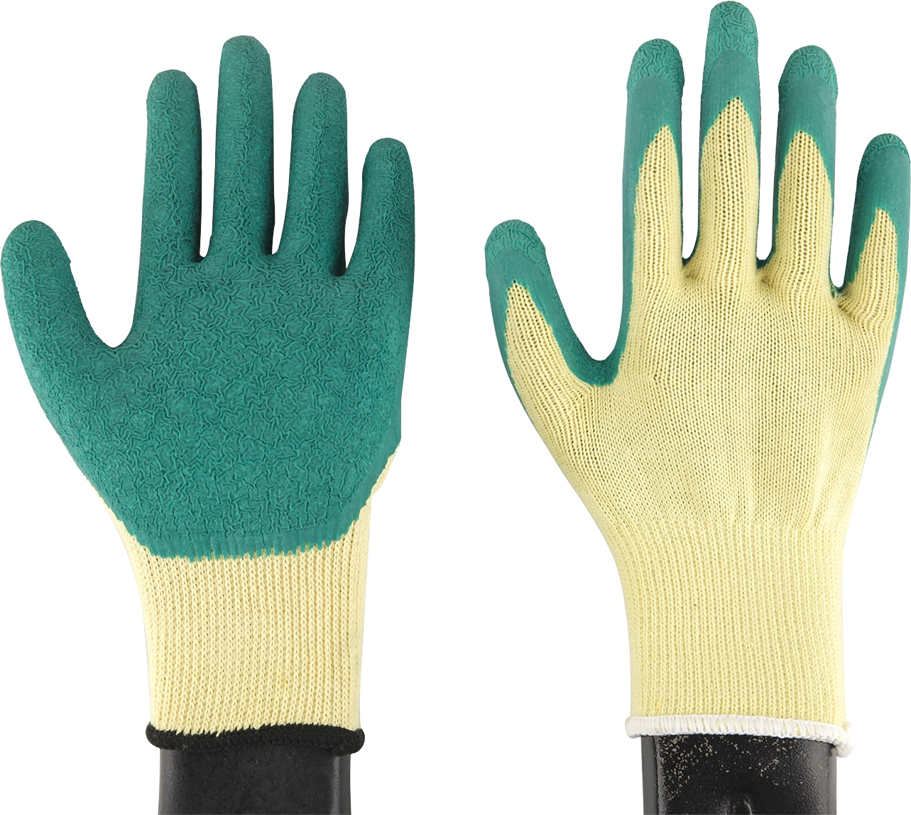 10G cotton lining latex coated safety work gloves with crinkled finish