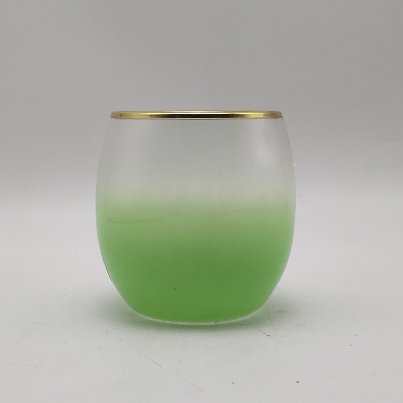 Gold-rimmed glass mugs