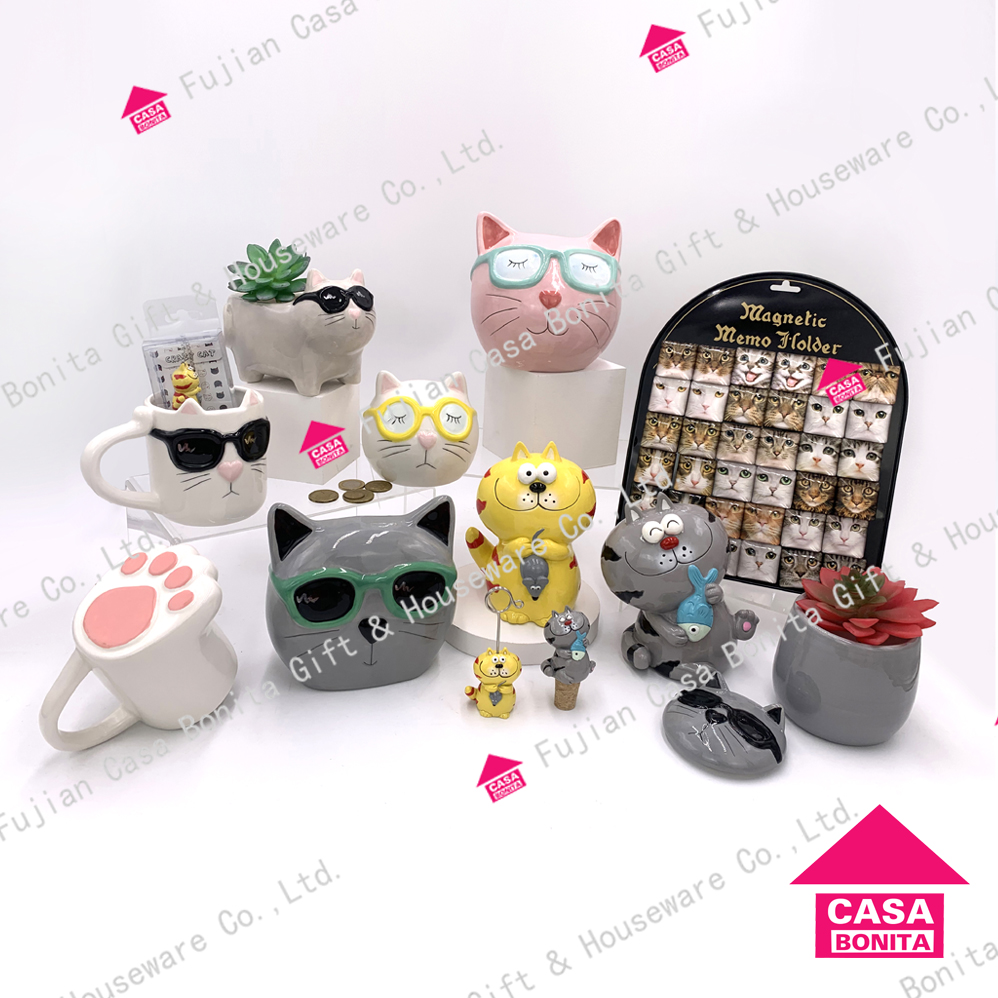 Ceraimc Cat Money Box,magnet,name Card Holder,mug,bottle Stopper,planter Best Seller New Arrivals