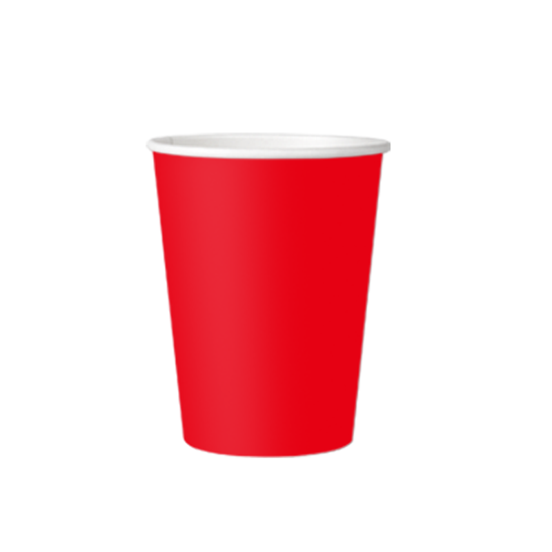 PAPER CUP SOLID RED 12OZ Red