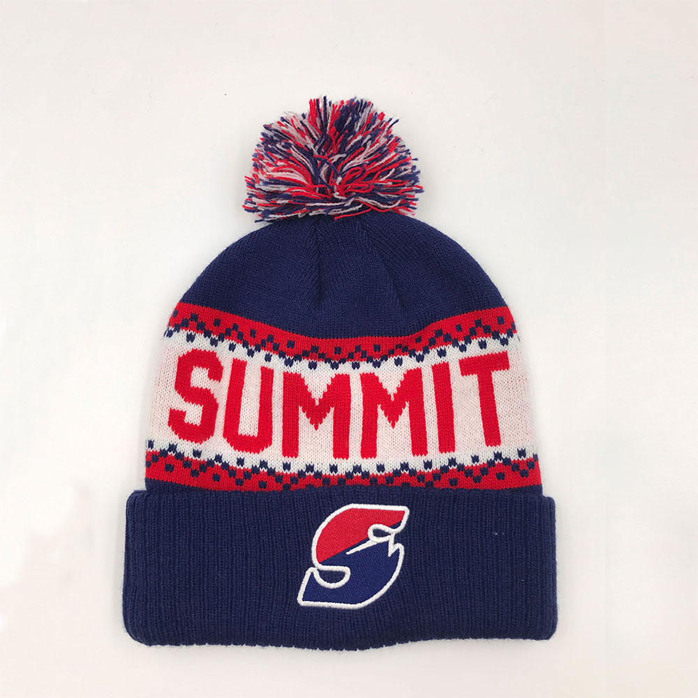 Custom Jacquard Beanie Embroidery Knit Hat