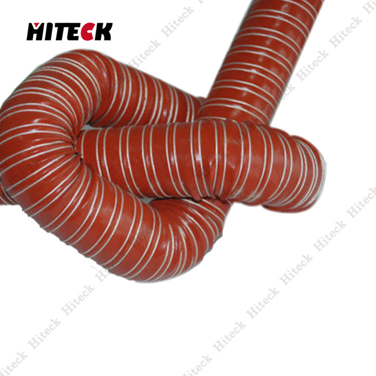 Heavy duty industrial high temperature fiber reinforced silicone ducting hose