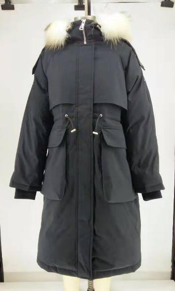 Women's parka coat with real fur and real down