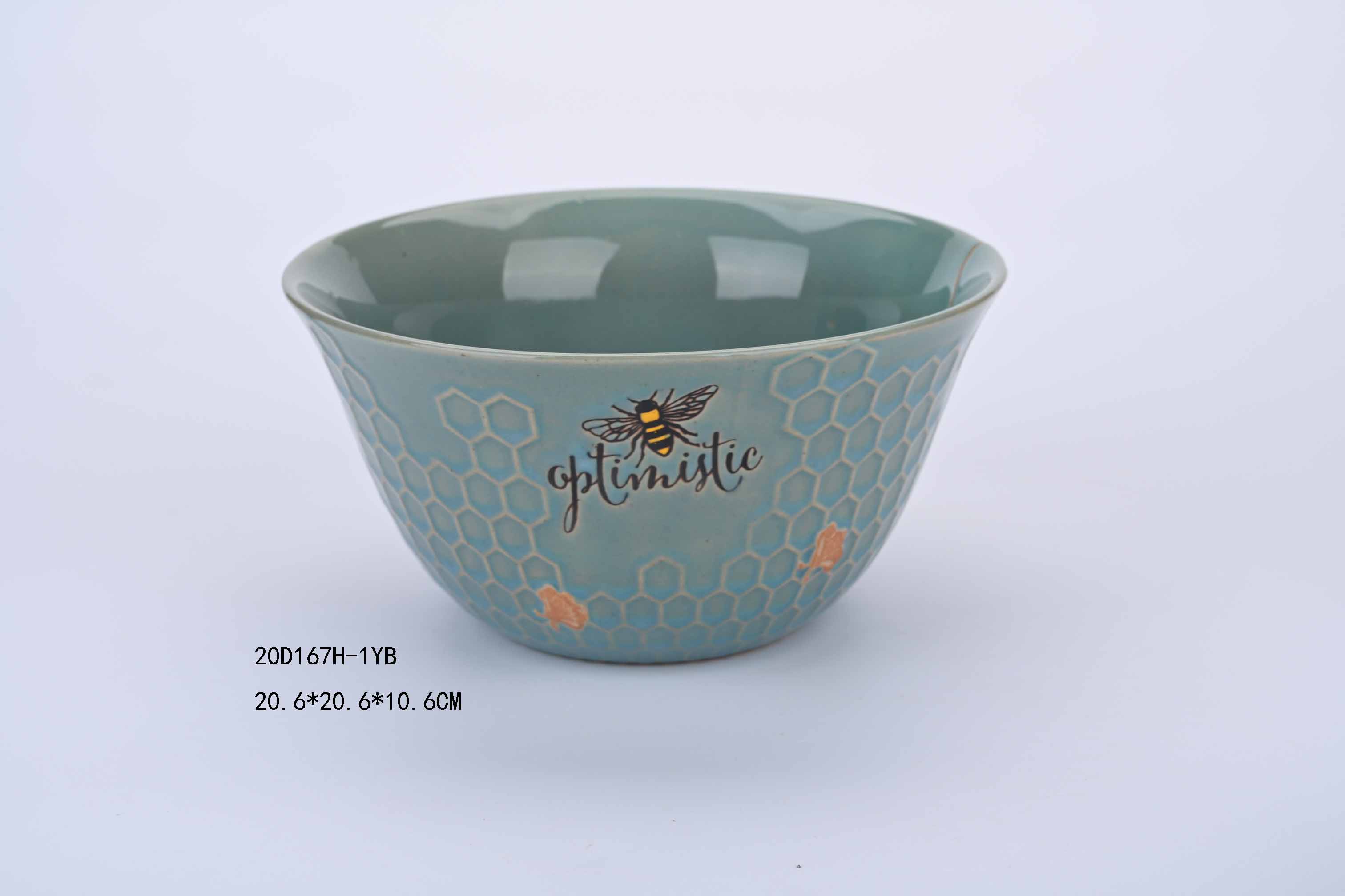 Embossed honeycomb silk printing bee bowl