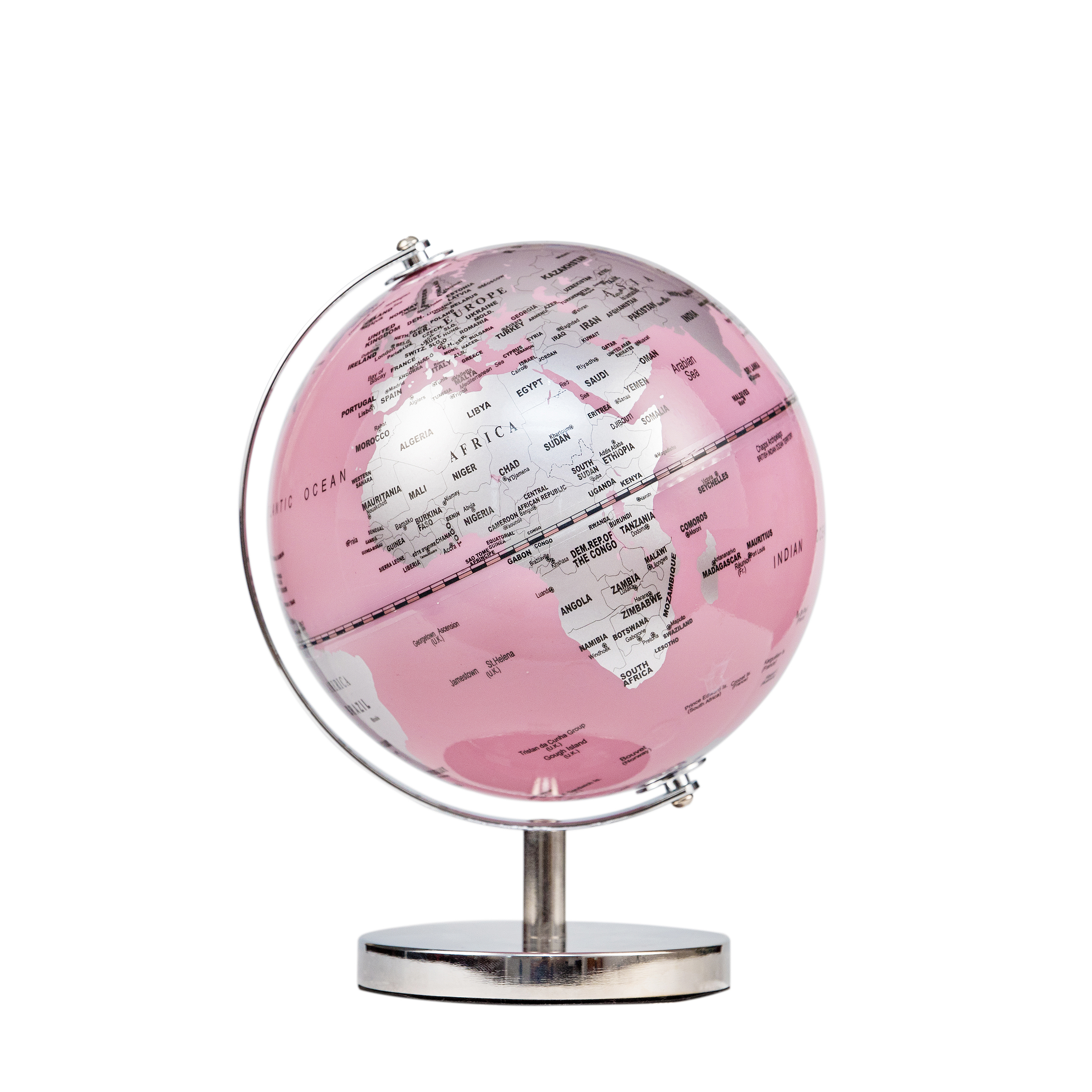 Silver pink globe