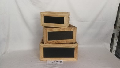 Wood basket S/3
