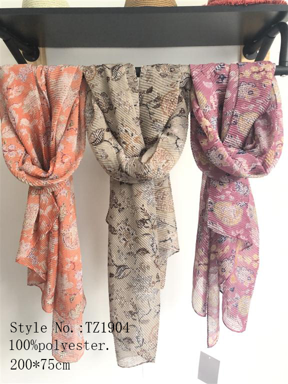 Crinkle Printing Scarf
