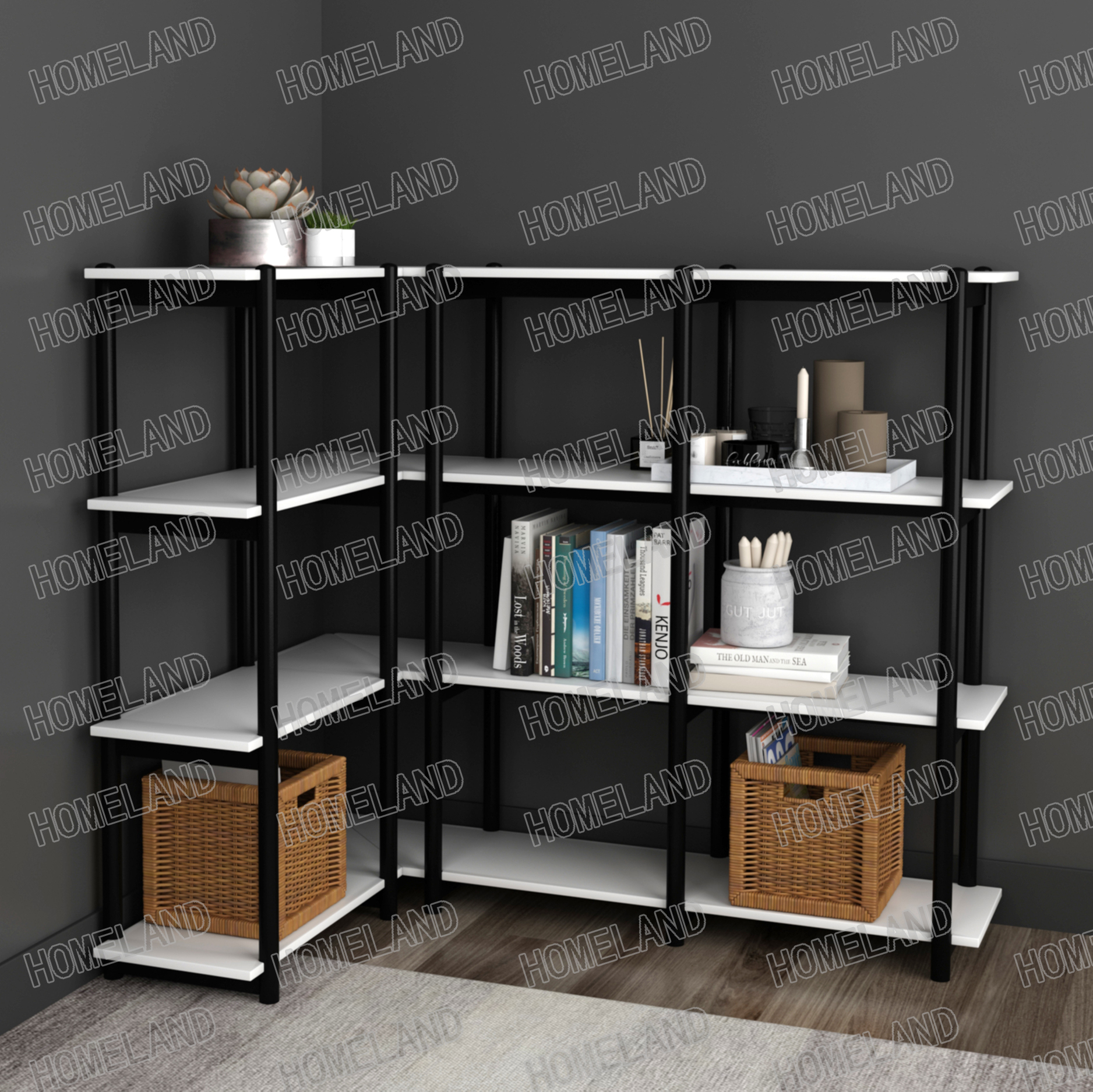 Lattice corner rack black