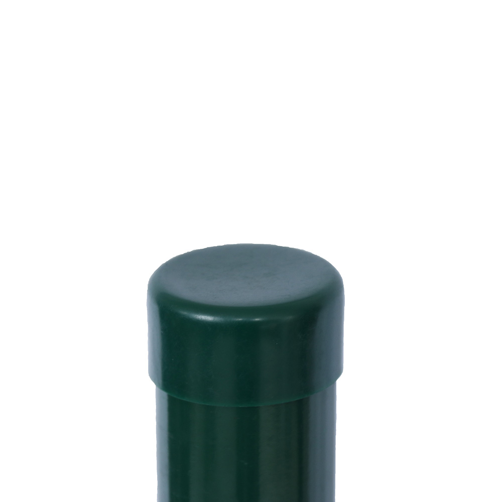 YARD LINK Green powder coated galvanized round metal fence post with clips easy assembly 40mm round post