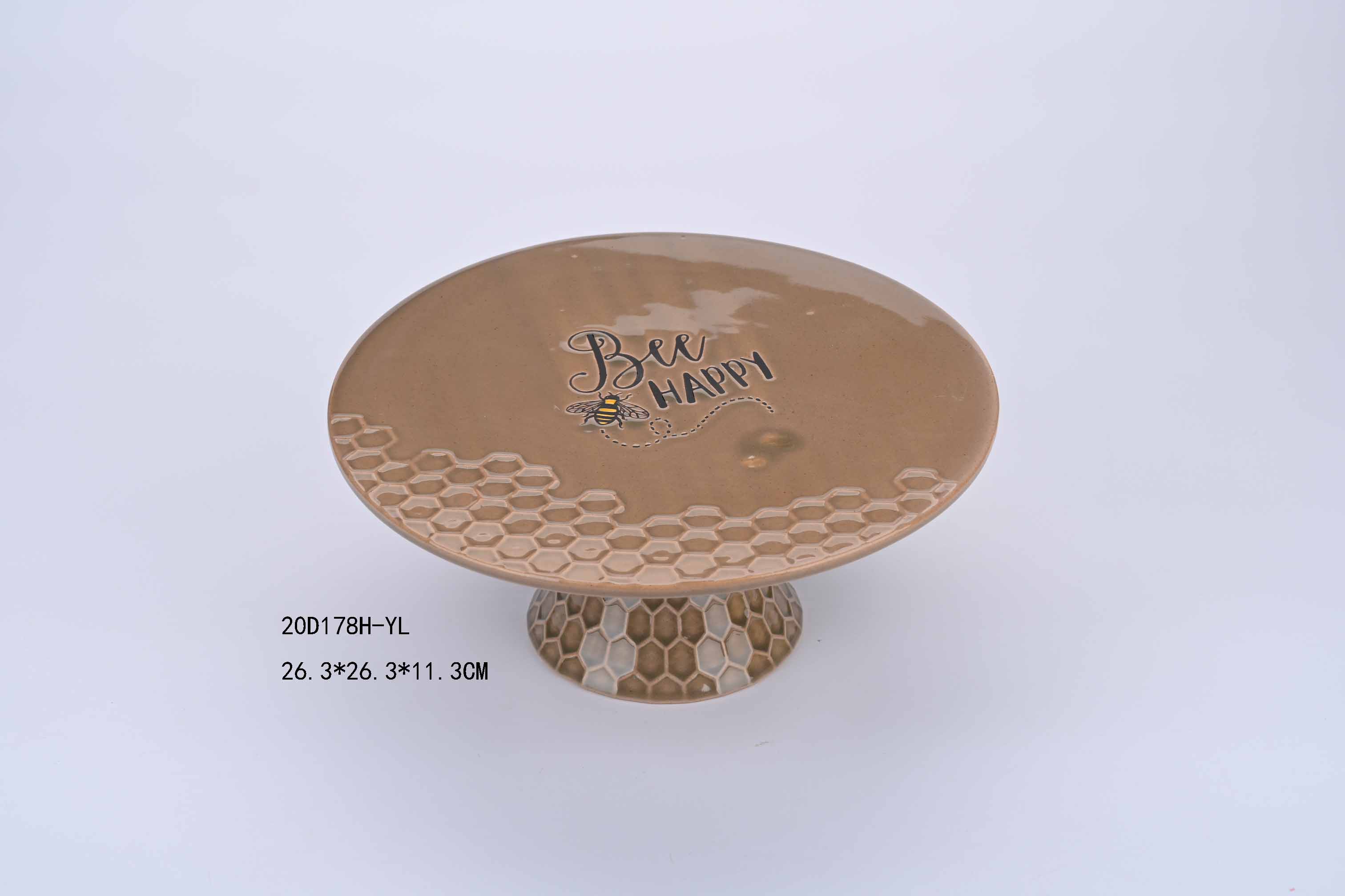 Embossed honeycomb bee cake holder with silk printing
