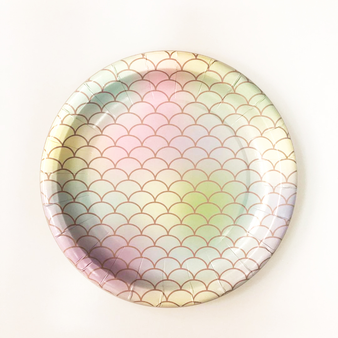 Mermaid Party Supplies 7 inches Paper Plate Gradient