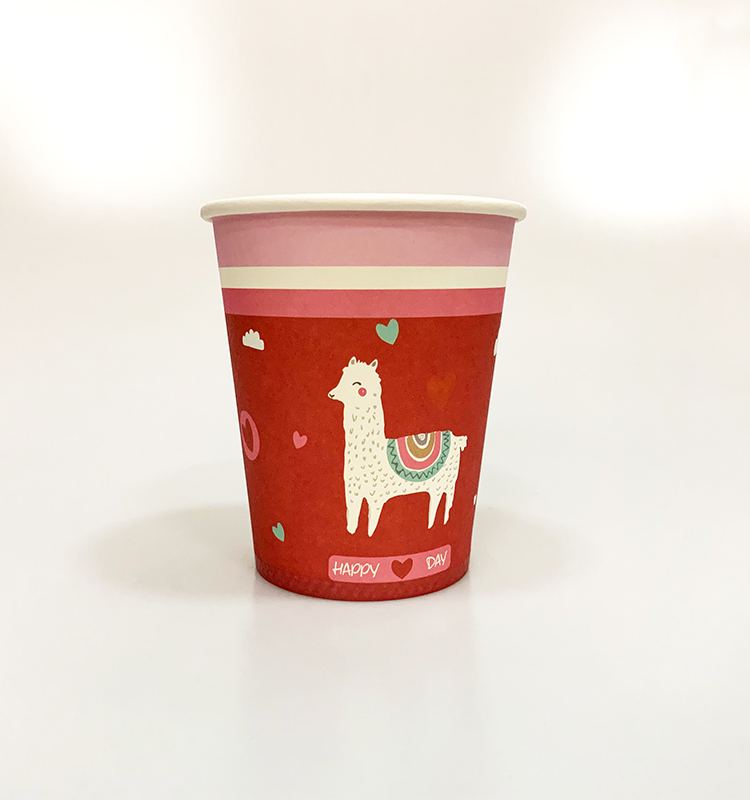 Alpaca Party Supplies Paper 9OZ Cup Red
