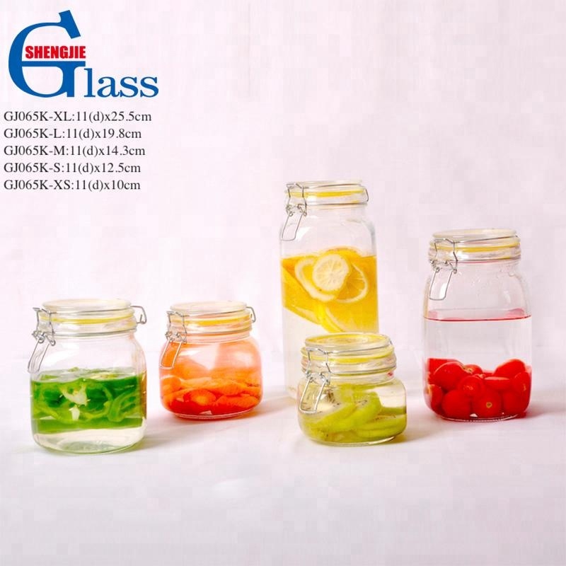 Set 5 Sealed Square Glass Airtight Jar with Air Sealed Lid