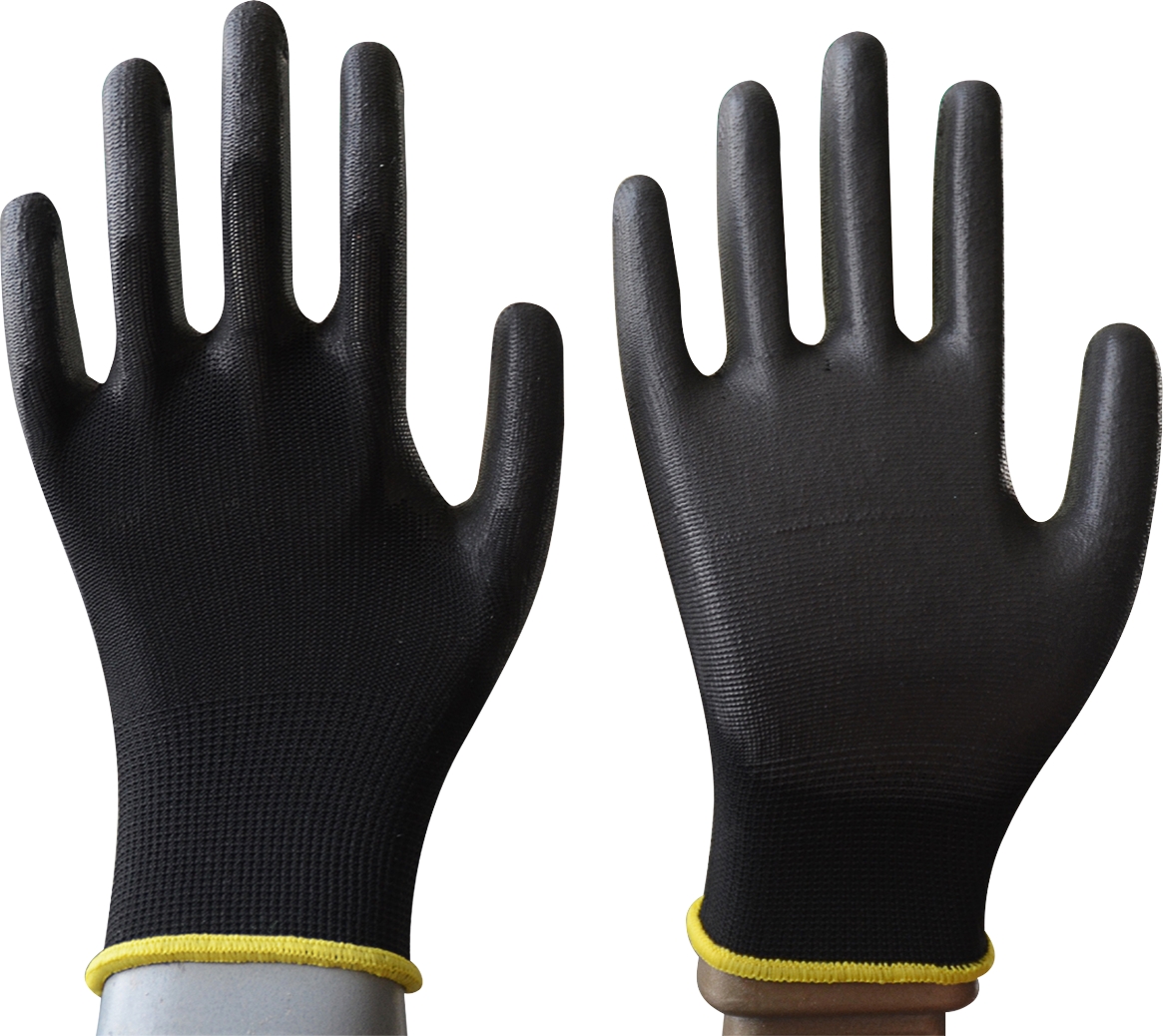 13G polyester lining PU coated work gloves