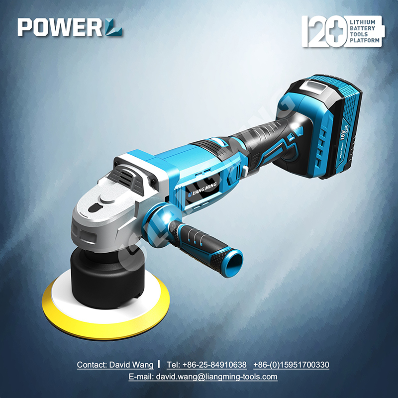18V lithium battery cordless angle polisher