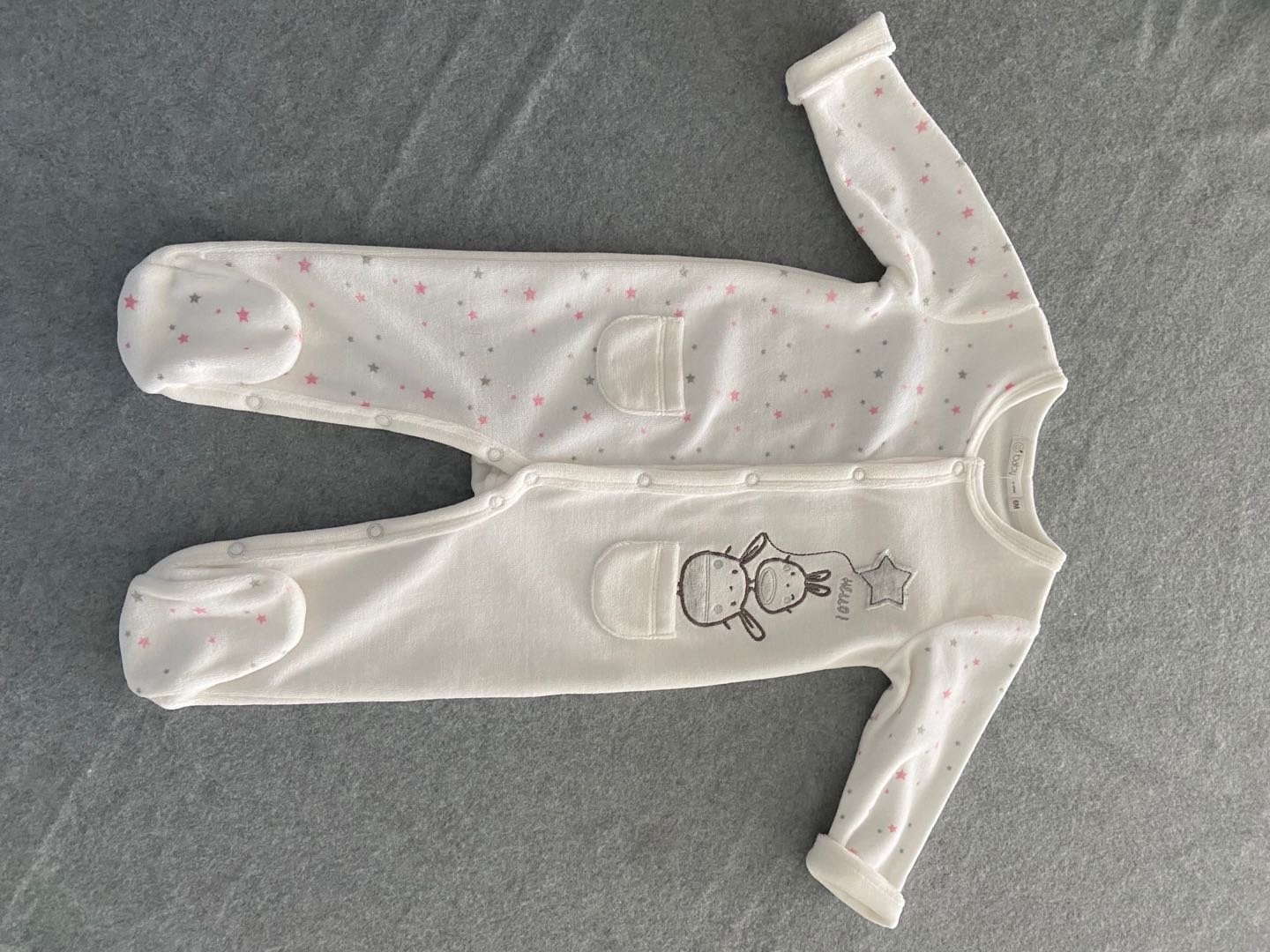 220g Velour Baby Sleepsuit