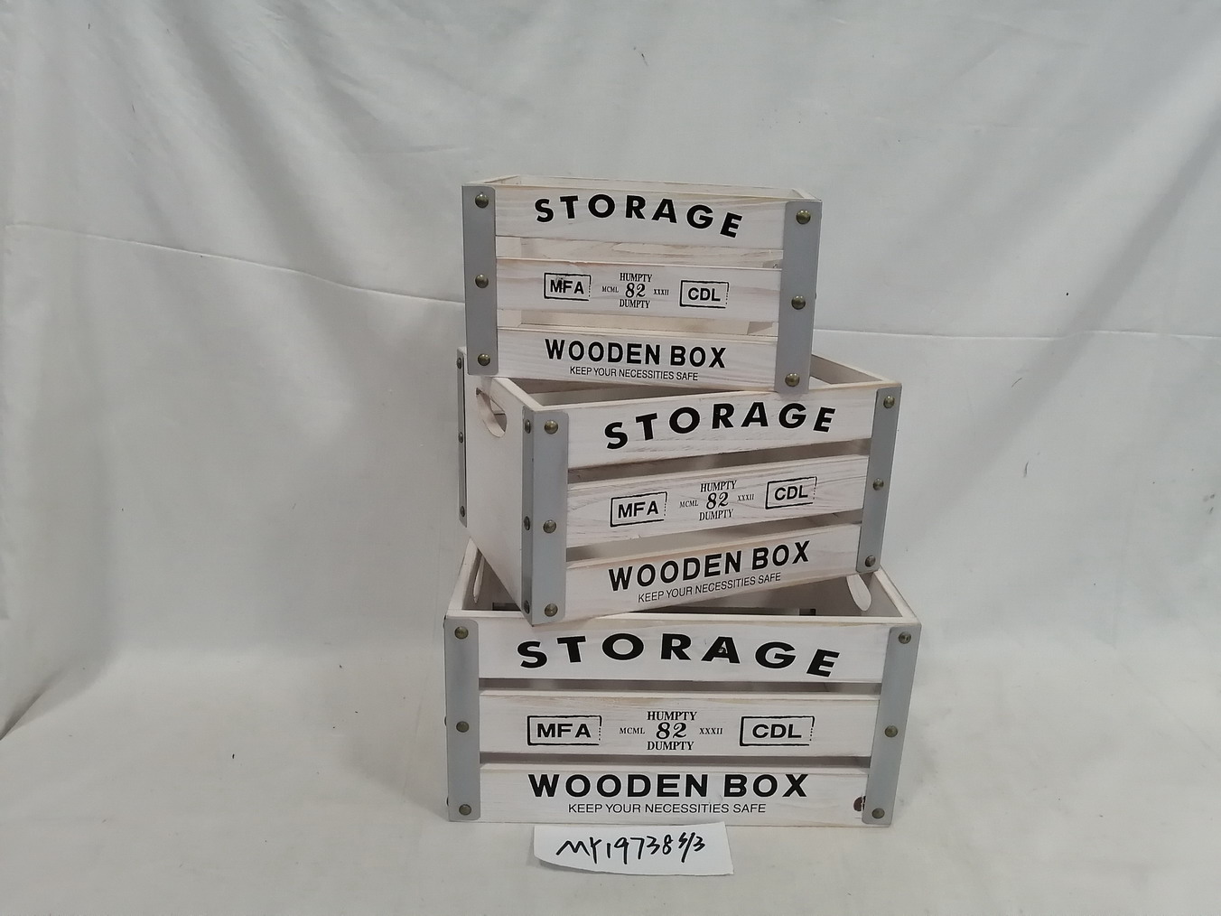 Wood basket S/3